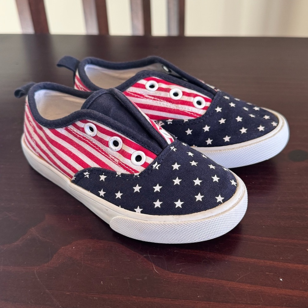Gymboree toddler 9 Red White Blue Stars stripes patriotic flag 4th July shoes - Picture 2 of 12